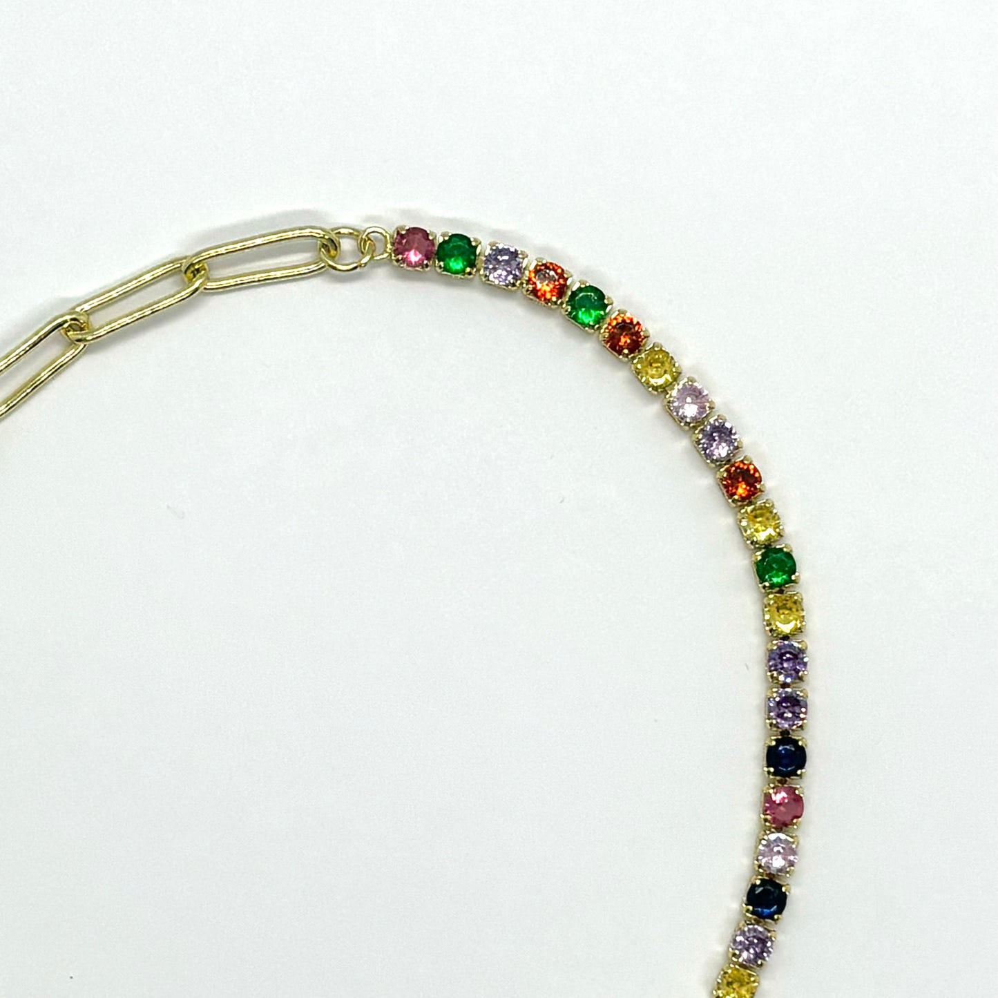 Rainbow Chain Split Bracelet (Gold)