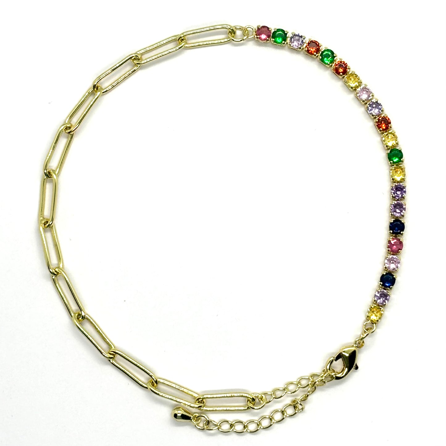 Rainbow Chain Split Bracelet (Gold)